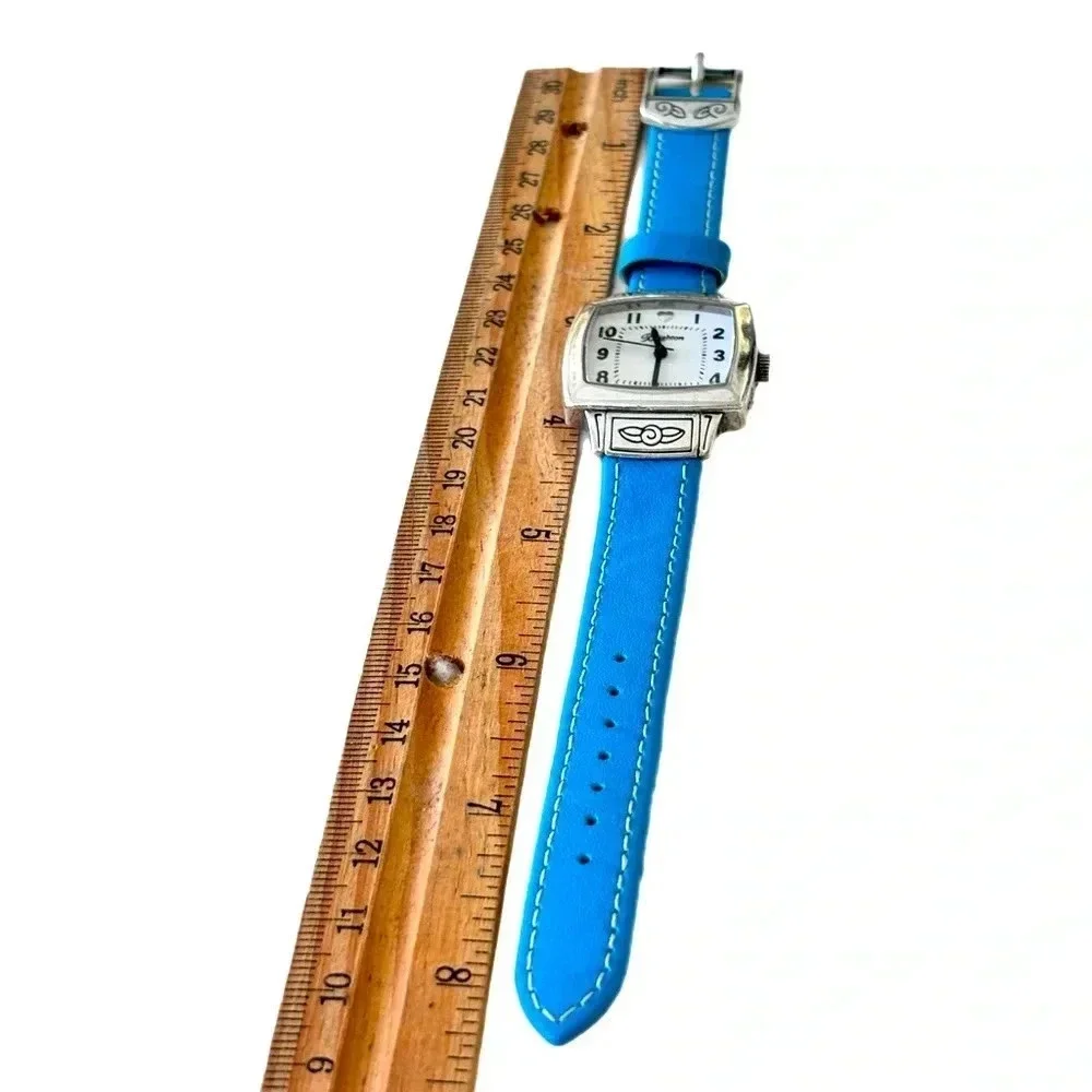 Brighton Orchard Ladies Watch Blue Leather Silver Plated Retired New Battery